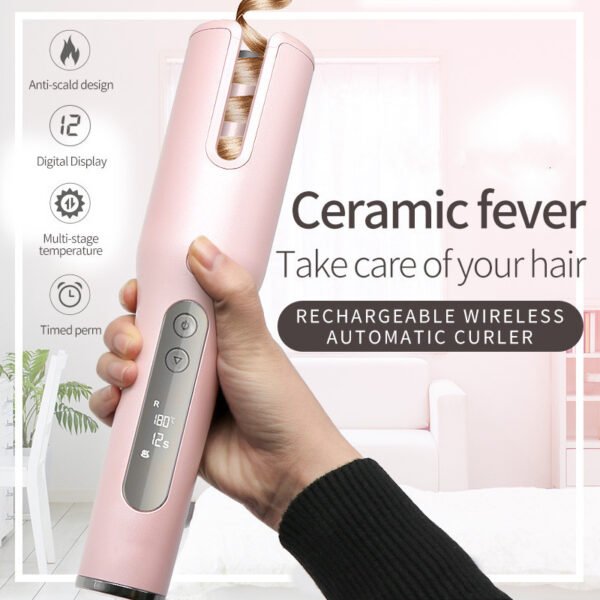 Wireless Automatic USB Curler with LCD Screen | Ceramic Heating & Anti-Scald - Image 5