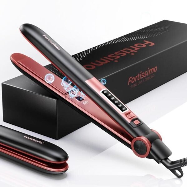 Powerful Negative Ion Ceramic Hair Straightener, 6 Temp Settings, 15s Fast Heat, 2-in-1 for Straightening & Curling - Image 9