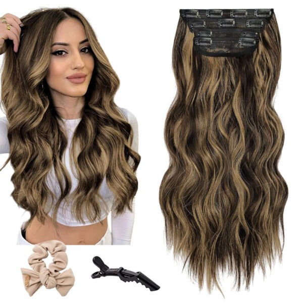 Holdbalance Clip-In Long Straight or Wavy Synthetic Hair Extensions Natural Soft Blend - Image 5