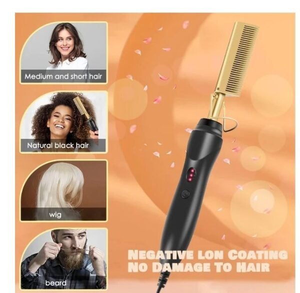 Hair Straightener Comb Pro Electric Beard Straightening Comb Heat Hot Comb Press - Image 4