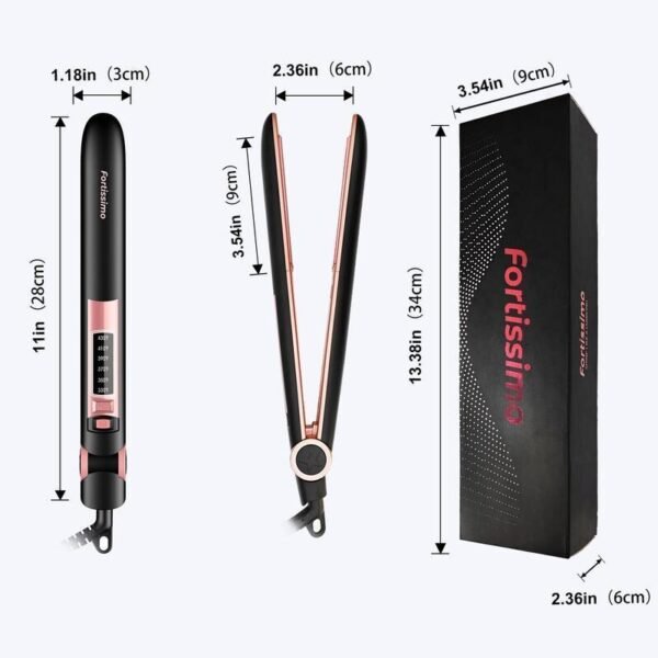 Powerful Negative Ion Ceramic Hair Straightener, 6 Temp Settings, 15s Fast Heat, 2-in-1 for Straightening & Curling - Image 3