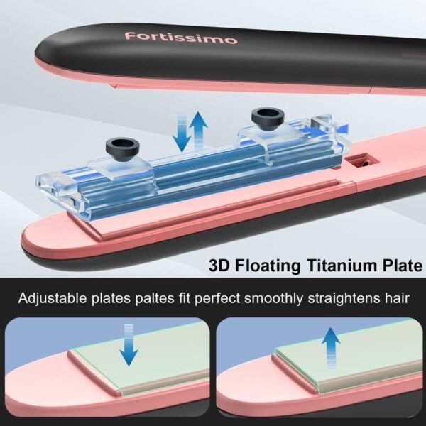 Powerful Negative Ion Ceramic Hair Straightener, 6 Temp Settings, 15s Fast Heat, 2-in-1 for Straightening & Curling - Image 5