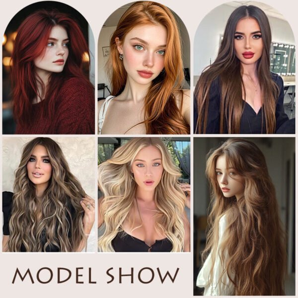 Holdbalance Clip-In Long Straight or Wavy Synthetic Hair Extensions Natural Soft Blend - Image 6