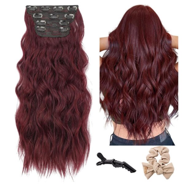 Holdbalance Clip-In Long Straight or Wavy Synthetic Hair Extensions Natural Soft Blend - Image 7