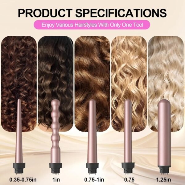 5-in-1 Curling Iron Set for Salon-Quality, Long-Lasting Curls at Home - Image 2