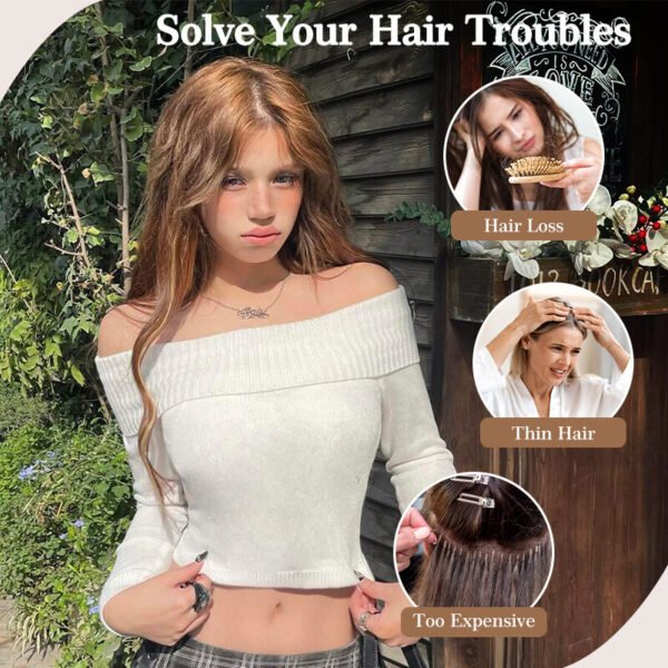 Holdbalance Clip-In Long Straight or Wavy Synthetic Hair Extensions Natural Soft Blend - Image 8