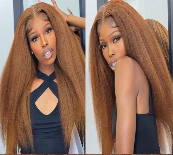 Lace Front Non-Toxic Wig for Women, Soft Brown Blonde, High-Temperature Fiber, 13x2.5 Glueless Versatile Wig - Image 2